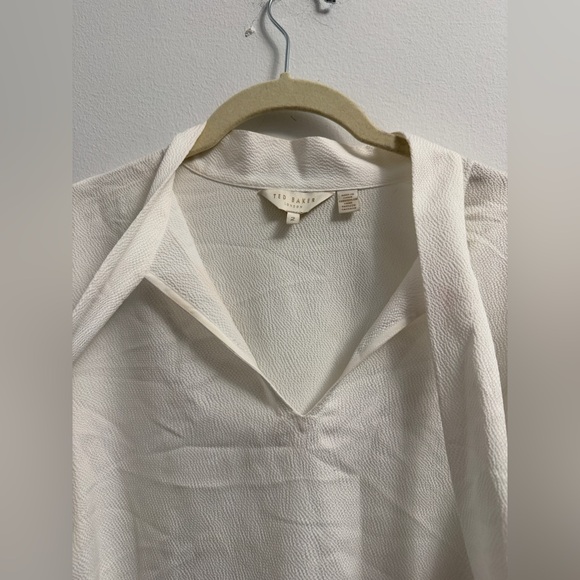 Ted Baker Robynn Tie Neck Frilled Sleeve Top- Ted 2 - S - Picture 6 of 16